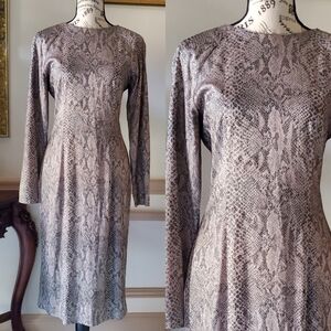 Vintage A.J. Bari snake print open back cocktail dress